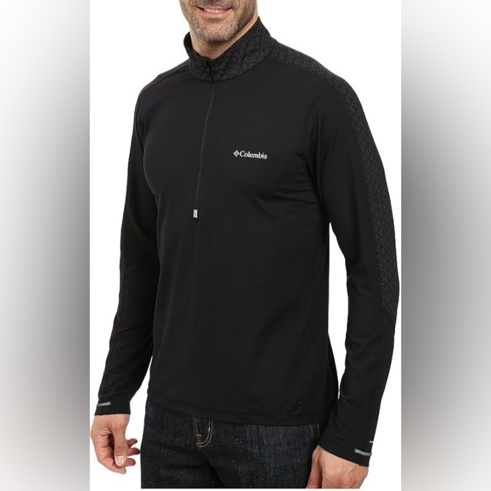 Columbia Half-Zip Long Sleeve Stretch w/reflective logo Active Top - Picture 1 of 6
